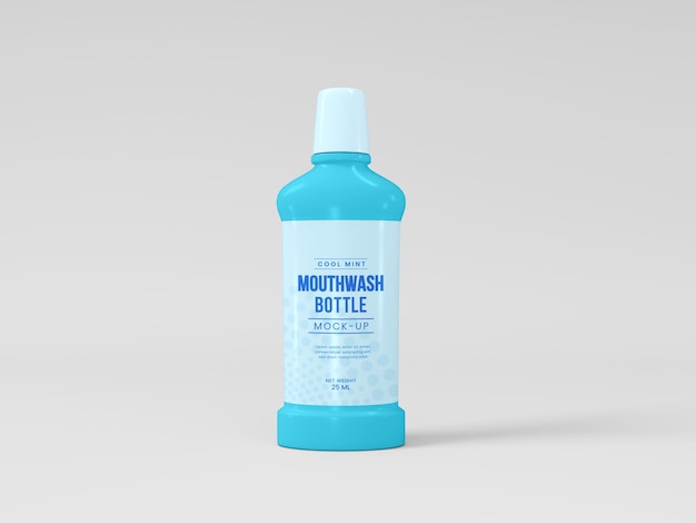 MouthWash Plastic Bottle Mockup