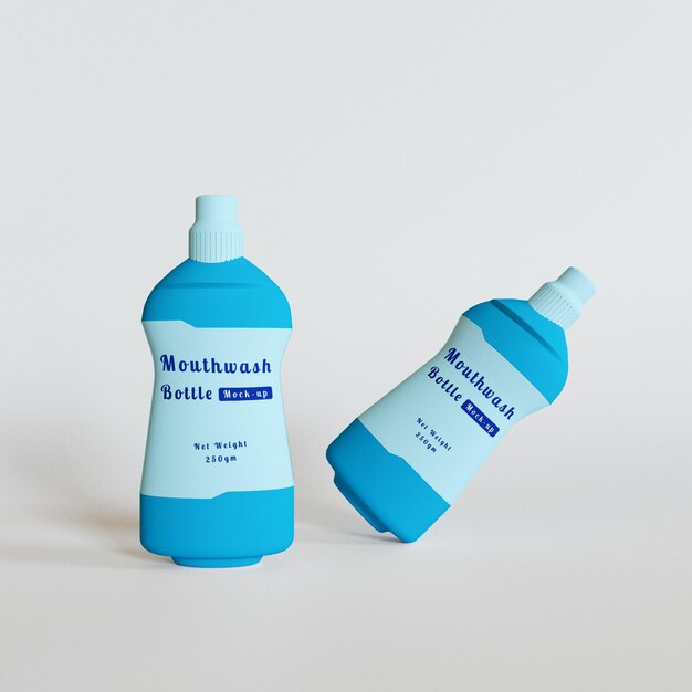 PSD mouthwash plastic bottle mockup