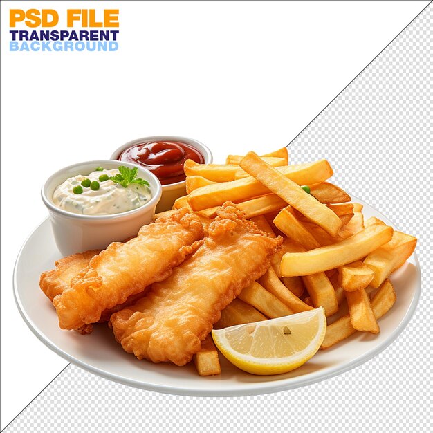 a mouthwatering scene showcasing fish and chips