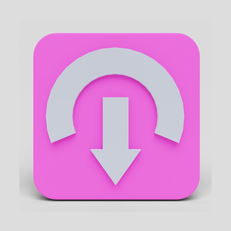 PSD move down 3d illustration icon pack