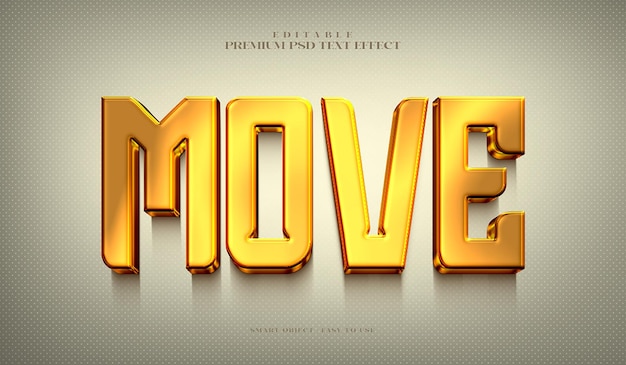 move editable premium psd 3d text effect