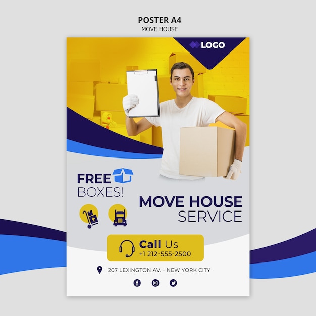 PSD move house business template flyer