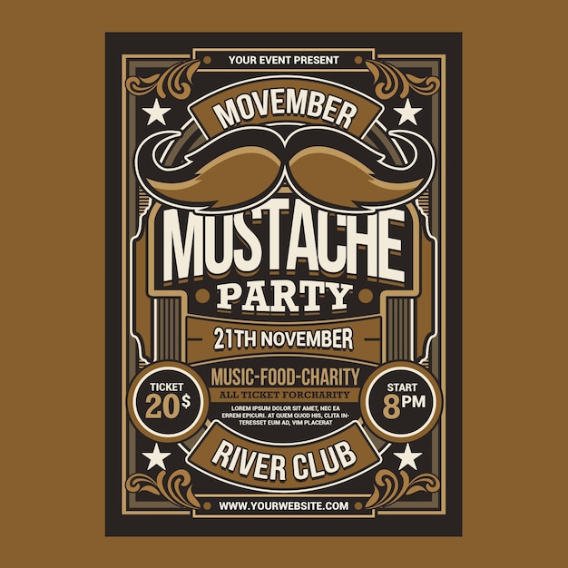 Movember Moustache Party Flyer