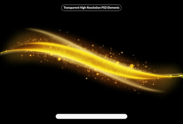 Movement of golden horizontal lines of a transparent wave background