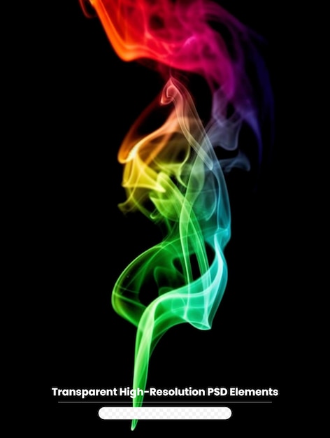 Movement of smoke abstract colorful smoke on transparent background