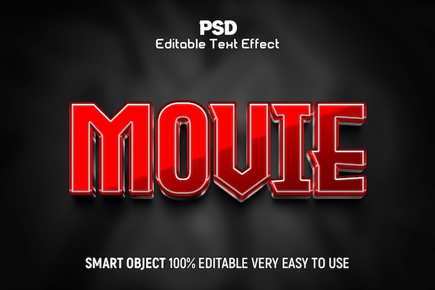 Movie 3D Editable Text Effect style