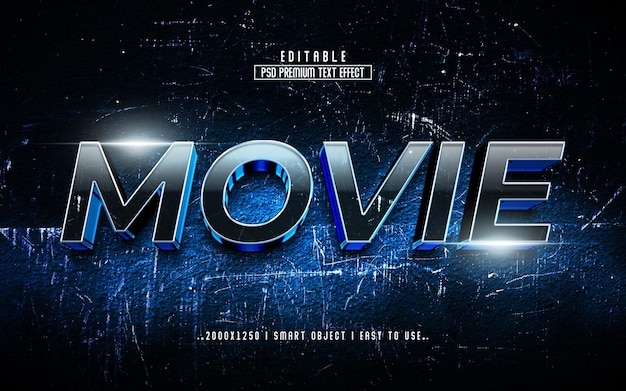 Movie 3D Editable Text Effect Style