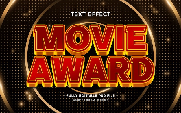 PSD movie award  text effect