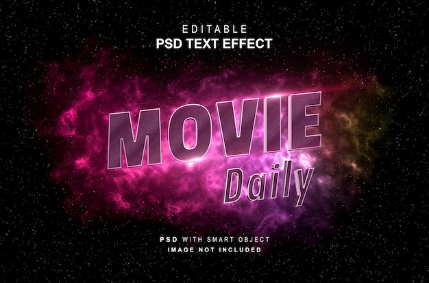 Movie daily text style effect template