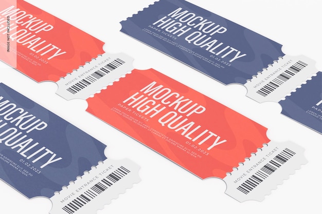 PSD movie entrance ticket strips mockup