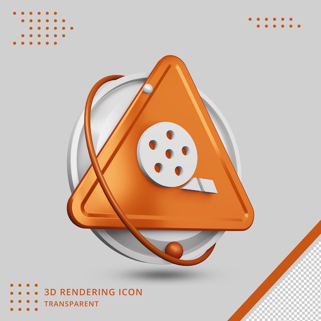 Movie icon in 3d rendering 