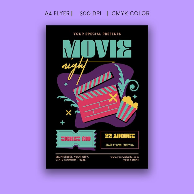 PSD movie night flyer