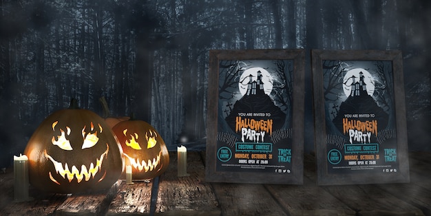 PSD poster di film per la festa di halloween