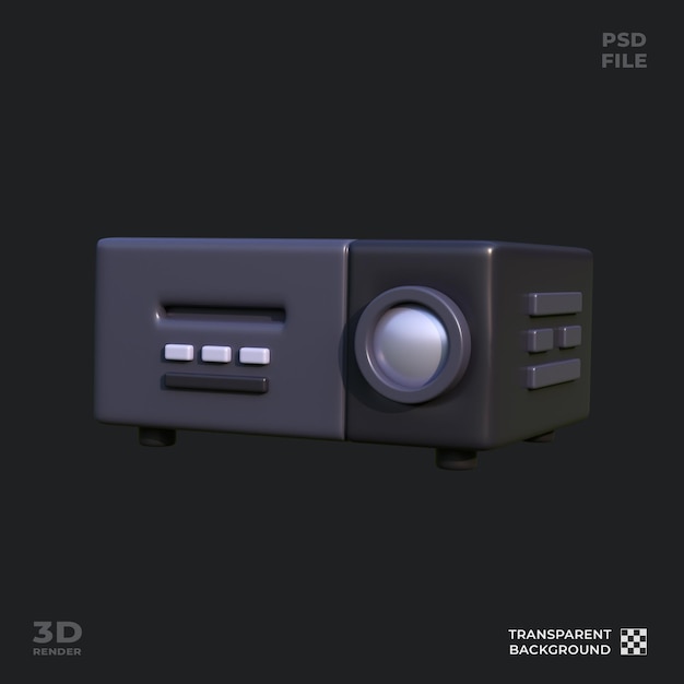 PSD movie projector 3d icoon illustratie perfect voor bioscoop thema ui ontwerp