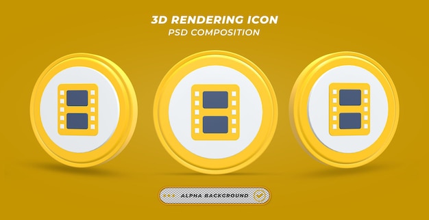 3d 렌더링의 영화 릴 아이콘