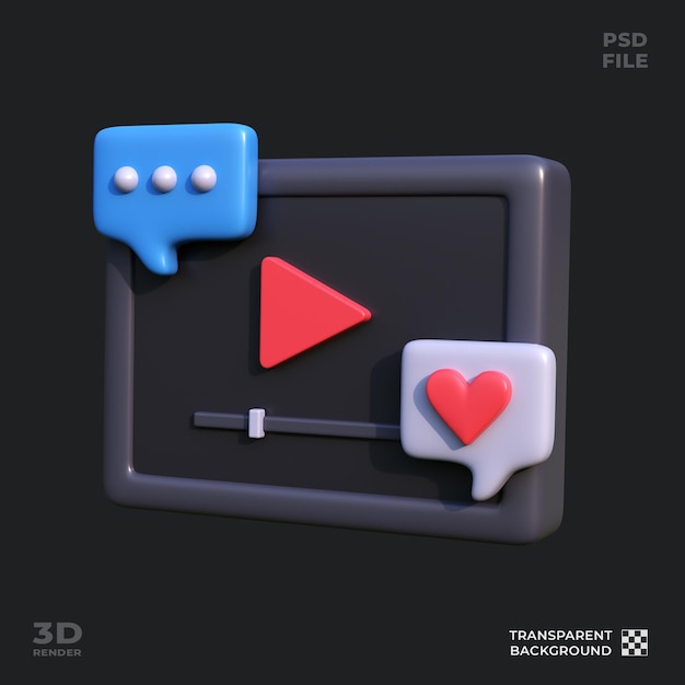 PSD movie review 3d icon illustration perfect for cinema theme ui design