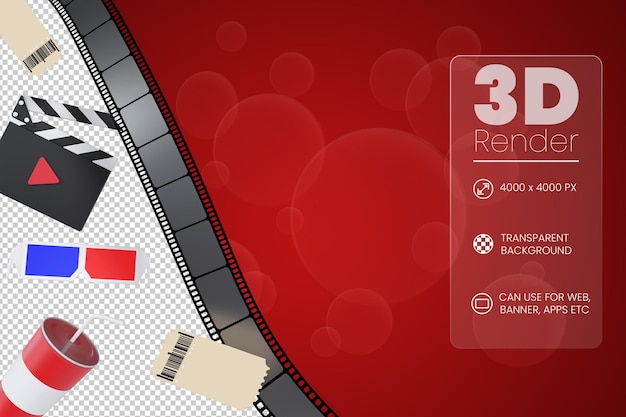 Movie template 3d illustration