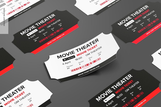 Mockup di biglietti per il cinema mosaico