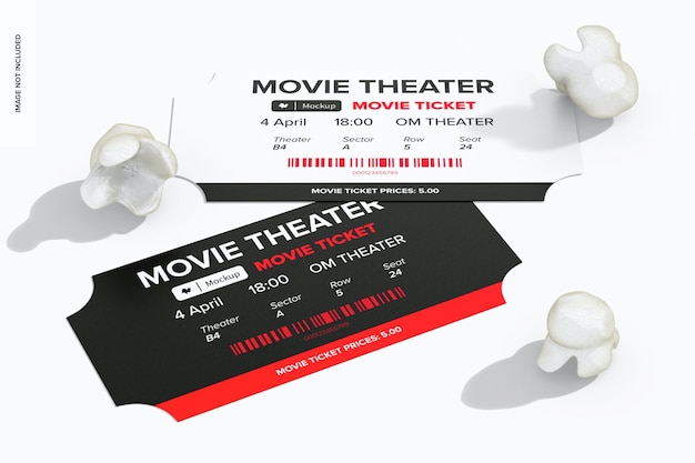 PSD mockup di biglietti per il cinema