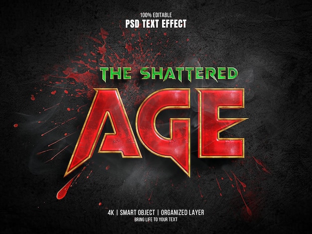 Movie tittle bloody age text effect