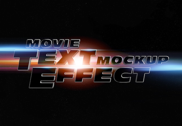 PSD effetto testo trailer del film mockup