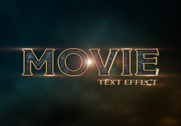 PSD movie trailer text effect