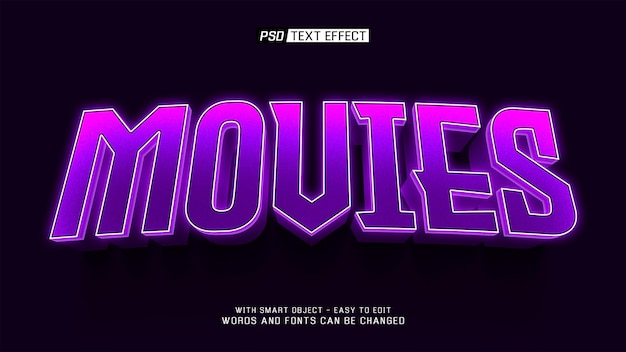 movies 3d text effect