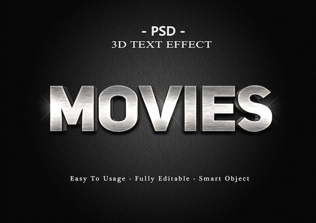 Movies 3d text style effect