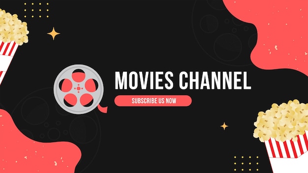 Movies channel youtube banner template