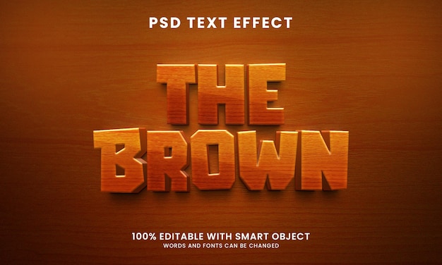 PSD movies style 3d brown text effect