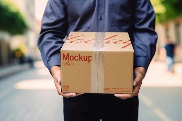 PSD moving box mockup design