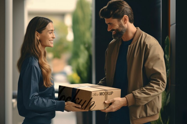 PSD moving box mockup design