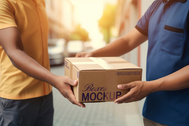 PSD moving box mockup design