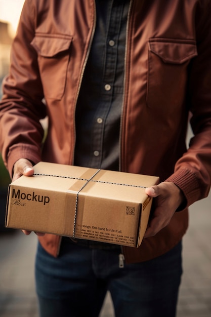 PSD moving box mockup design