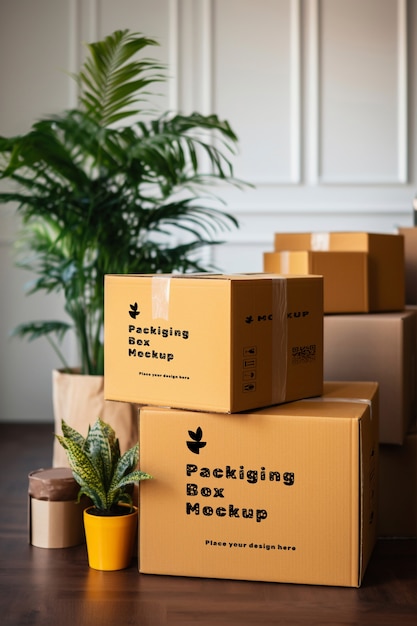 Moving boxes mockup design