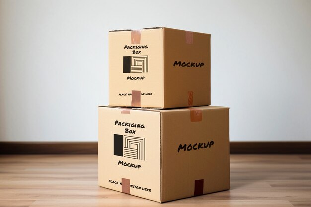 PSD moving boxes mockup design