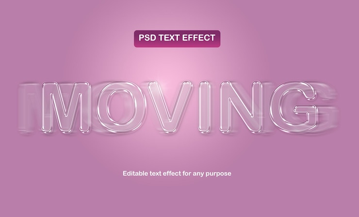 PSD moving text effect - psd template