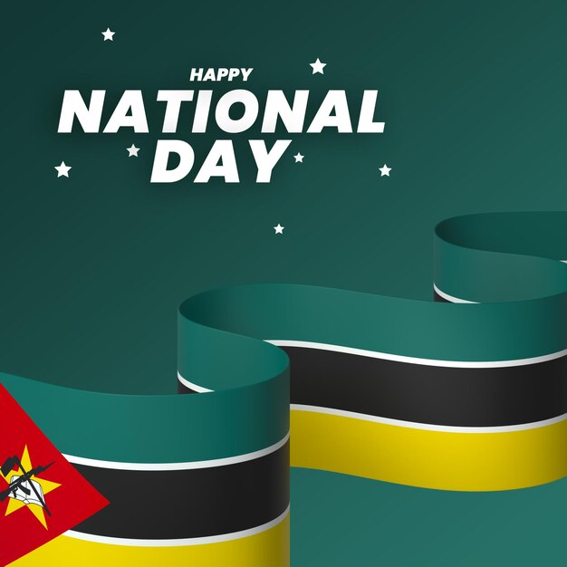 PSD Элемент дизайна флага мозамбика, баннер дня национальной независимости psd
