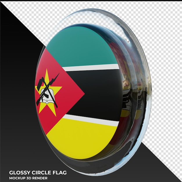 PSD mozambique0002 realistische 3d getextureerde glanzende cirkelvlag