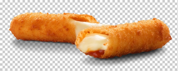 PSD mozzarella kaassticks met ketchup geïsoleerd op transparante achtergrond png psd