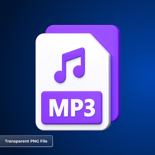 PSD formato di file mp3 icon 3d