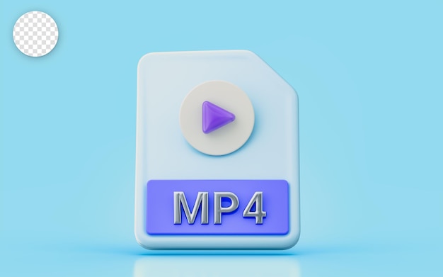 PSD 영화 비디오 노래 영화 녹화 비디오 애니메이션을 위한 mp4 문서 파일 3d 렌더링 개념