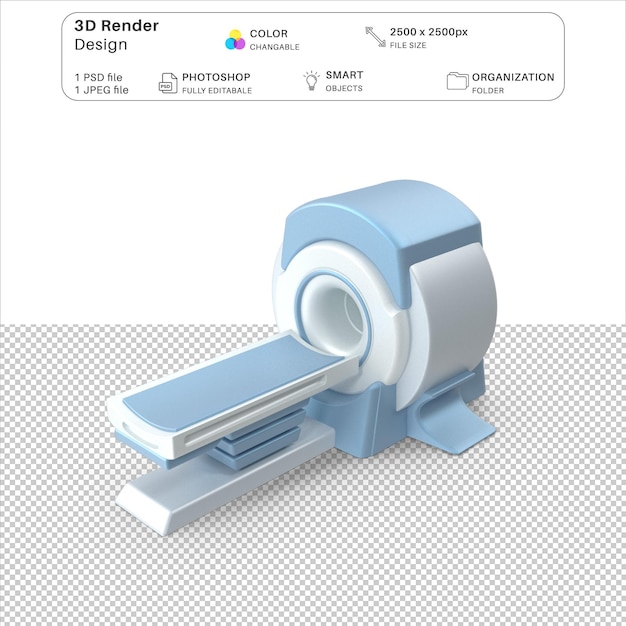 Mriスキャナーの3dモデリングpsdファイル