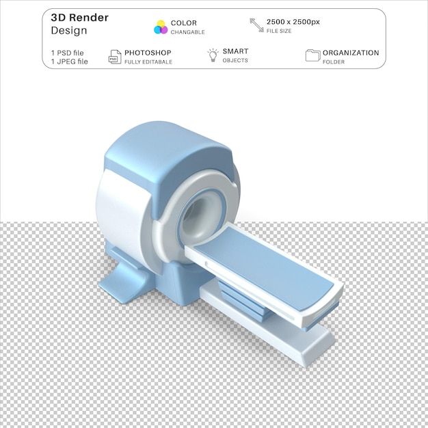 PSD mri scanner szpital 3d modelowanie plik psd