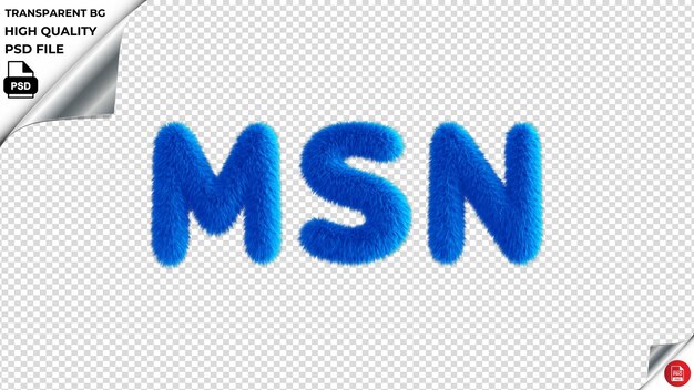 PSD msn typography blue fluffy text psd transparent