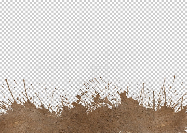 PSD mud splash isolated transparency background