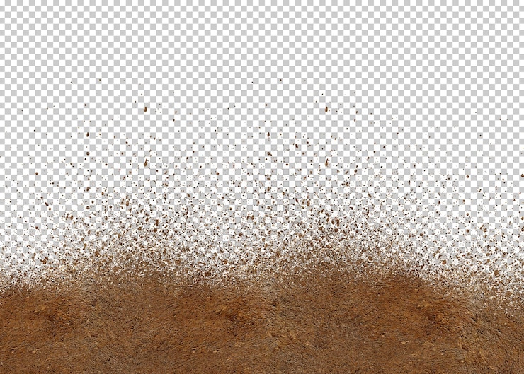 PSD mud splash isolated transparency background