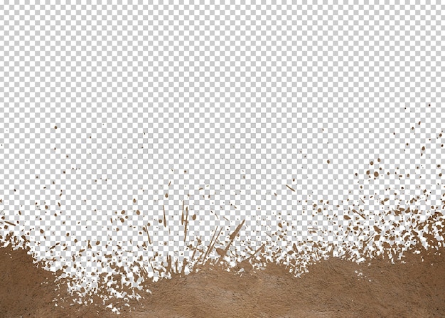 PSD mud splash isolated transparency background