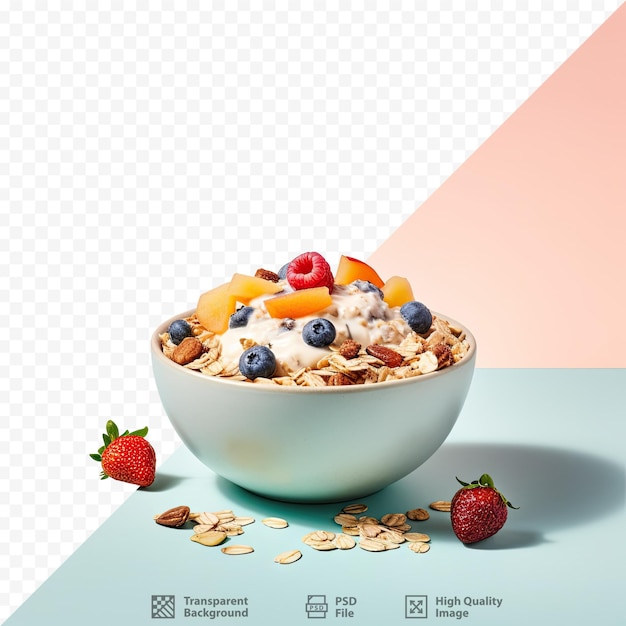 Muesli isolated on transparent background with copy space