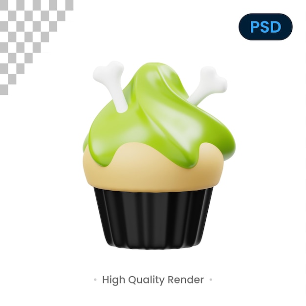 Muffin 3d-pictogram premium psd